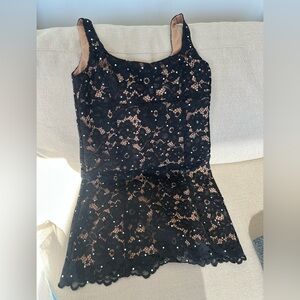 Michael Kors Black and Tan Lace Dress